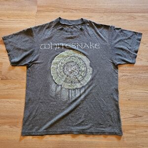 Vintage Whitesnake Concert Tee,1988,Charcoal Gray,Size Large